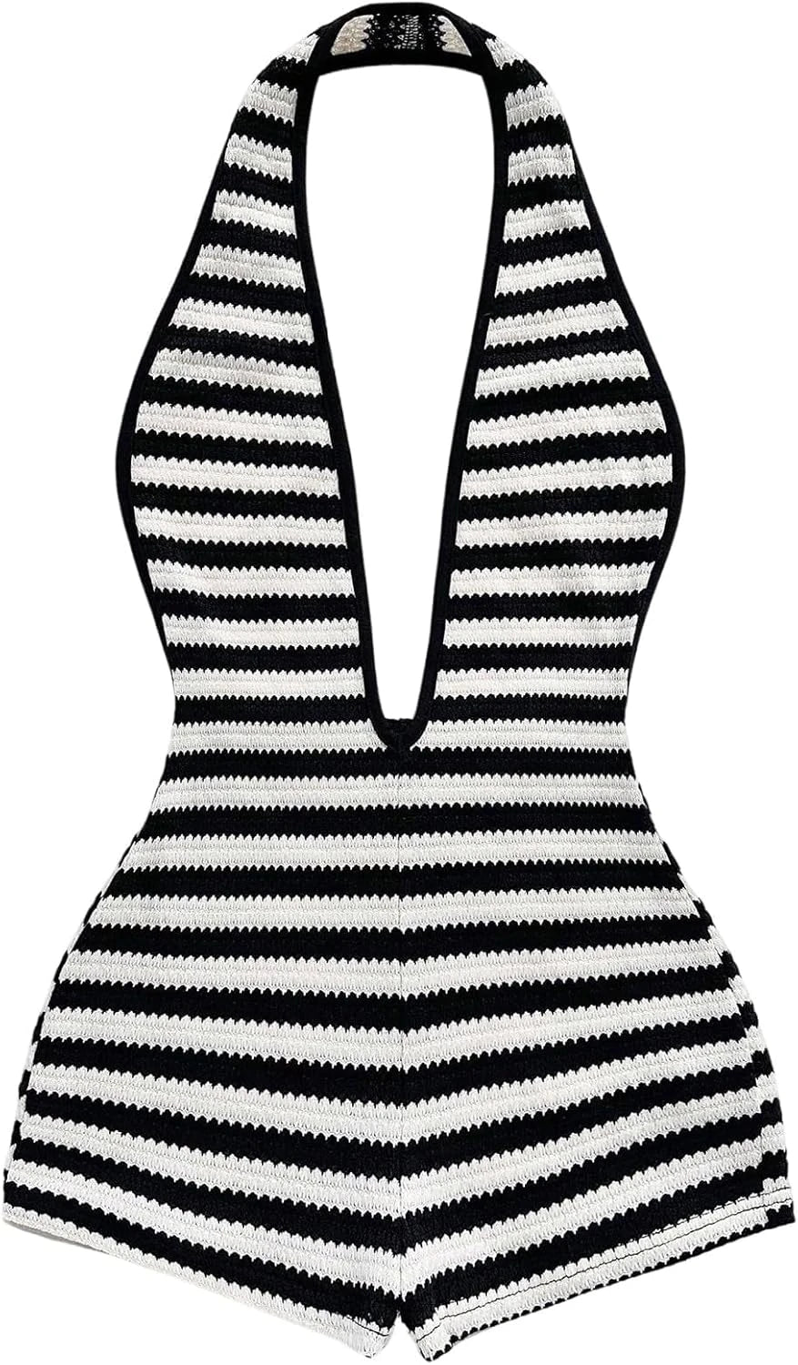 Striped Textured Halter Jumpsuit